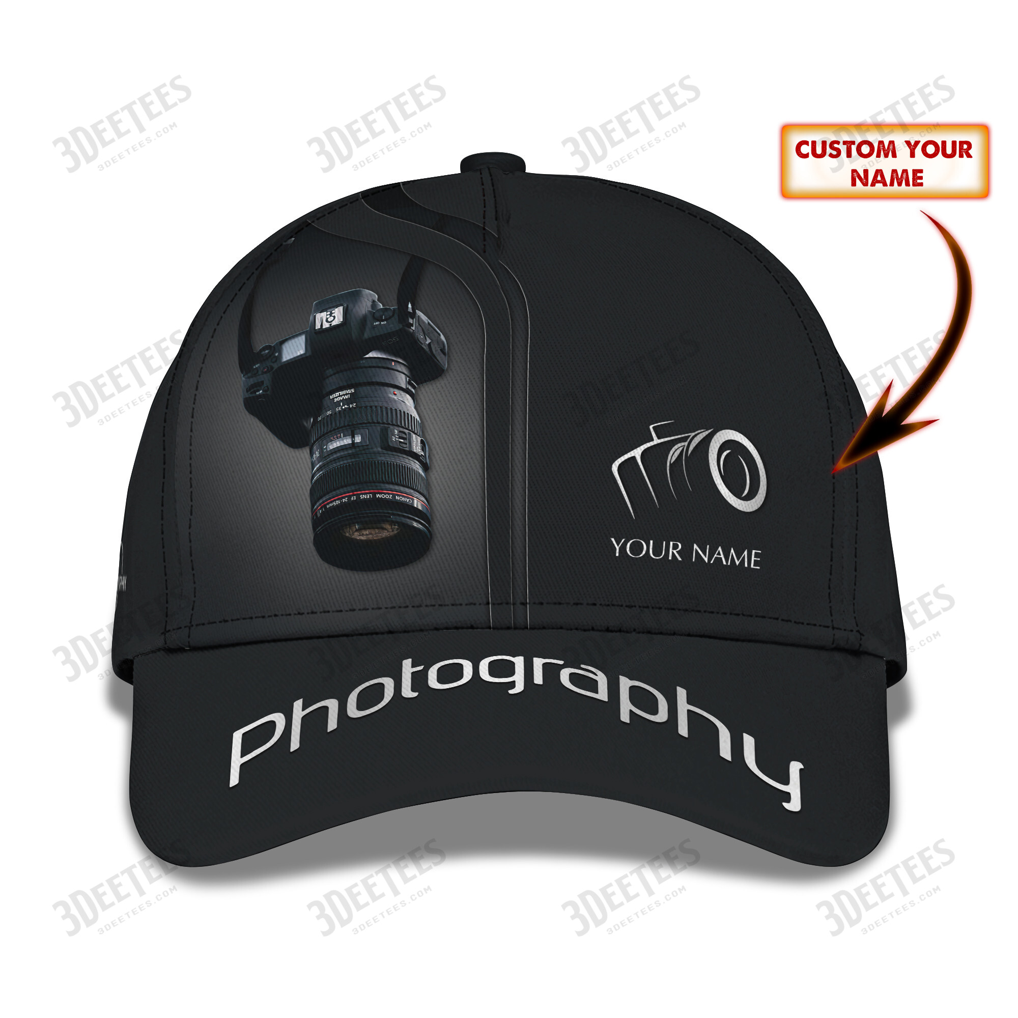 Camera 3D Baseball Cap Photographer Cap Photography Custom Classic Cap ...