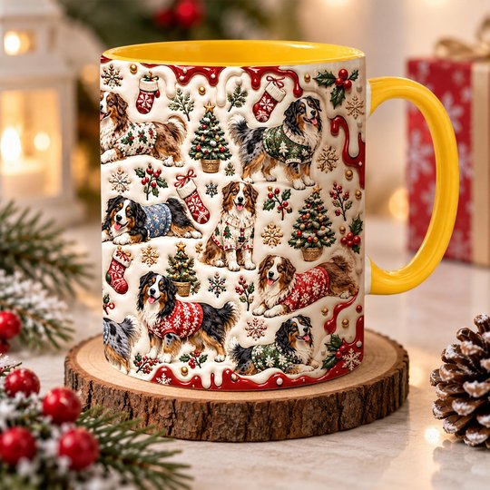 Australian Shepherd Accent Edge-to-Edge Mug CM26102022