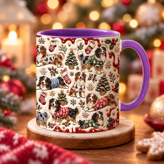 Australian Shepherd Accent Edge-to-Edge Mug CM26102022