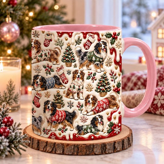 Australian Shepherd Accent Edge-to-Edge Mug CM26102022