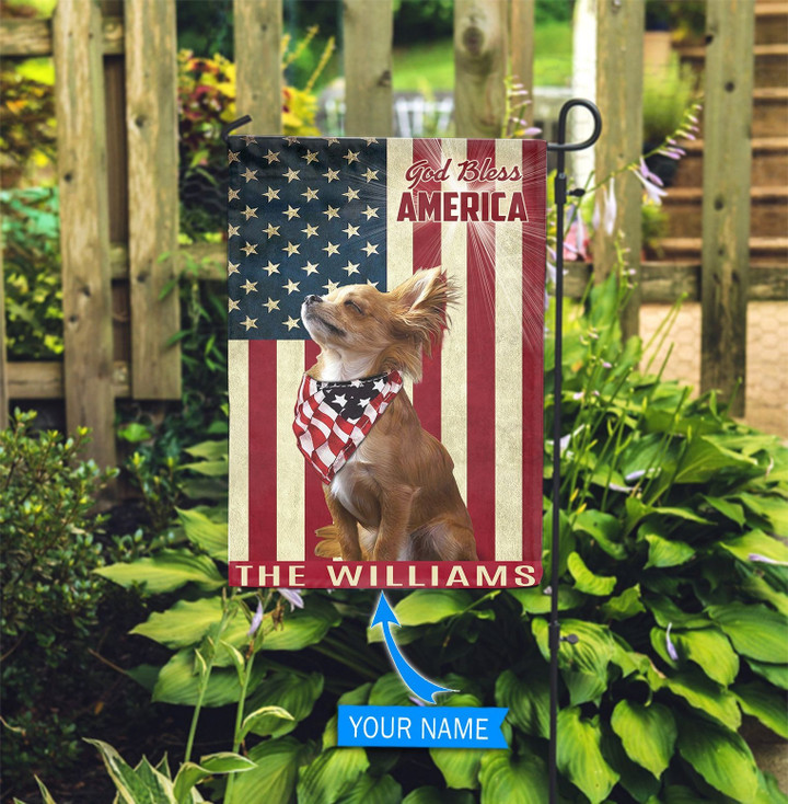THF0144 chihuahua God Bless Personalized Garden Flag