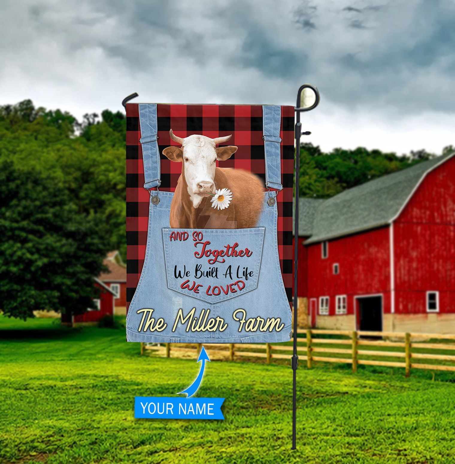 Beef Cattle TUF0807 Personalized Flag - TinyHeartWags.Com