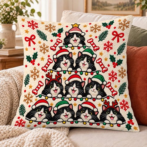 Tuxedo Cat Pillow THPI26101274