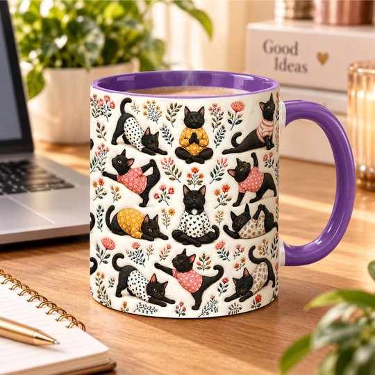Black Cat Accent Edge-to-Edge Mug CM26100836