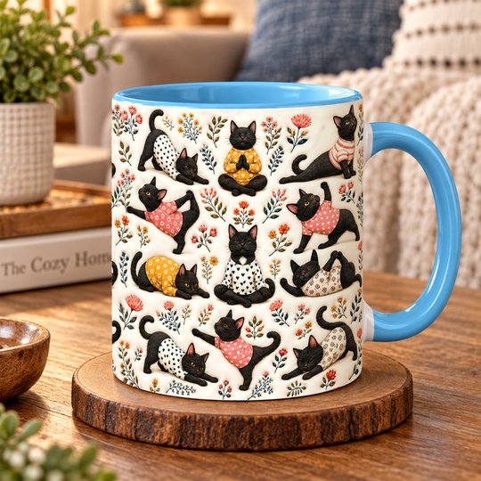 Black Cat Accent Edge-to-Edge Mug CM26100836