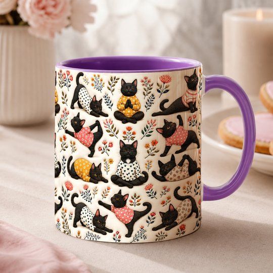 Black Cat Accent Edge-to-Edge Mug CM26100836