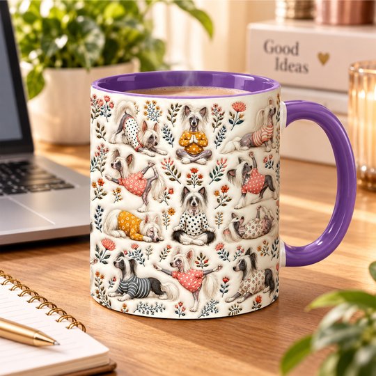 Chinese Crested Dog Accent Edge-to-Edge Mug CM26100847