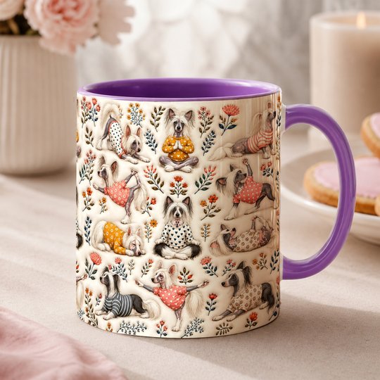 Chinese Crested Dog Accent Edge-to-Edge Mug CM26100847