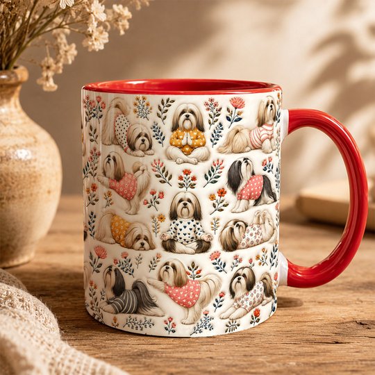 Lhasa Apso Accent Edge-to-Edge Mug CM26100867