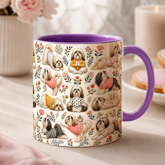 Lhasa Apso Accent Edge-to-Edge Mug CM26100867