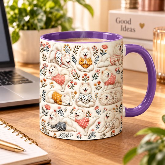 Samoyed Accent Edge-to-Edge Mug CM26100879