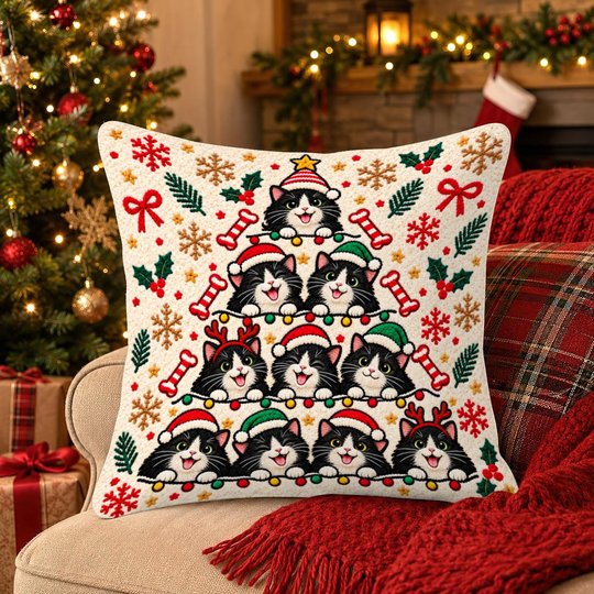 Tuxedo Cat Pillow THPI26101274