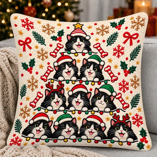 Tuxedo Cat Pillow THPI26101274