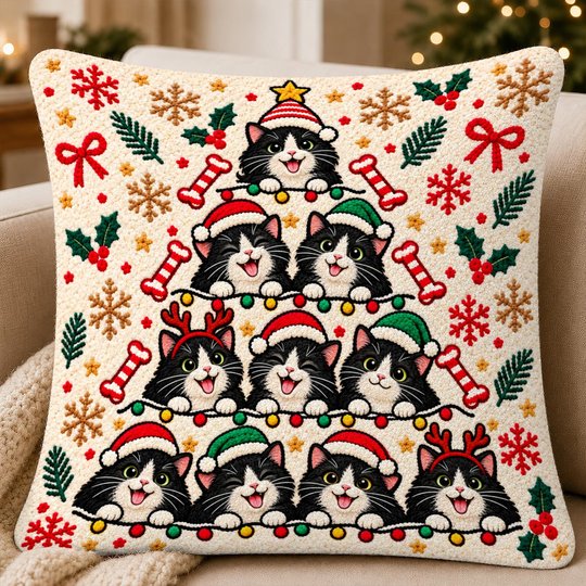 Tuxedo Cat Pillow THPI26101274