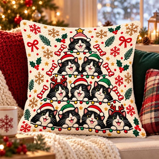 Tuxedo Cat Pillow THPI26101274