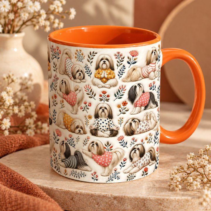 Lhasa Apso Accent Edge-to-Edge Mug CM26100867