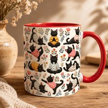 Black Cat Accent Edge-to-Edge Mug CM26100836