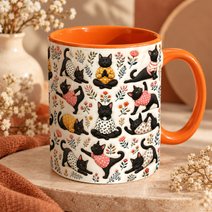 Black Cat Accent Edge-to-Edge Mug CM26100836
