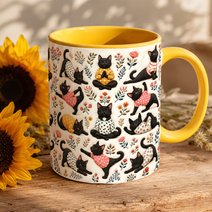Black Cat Accent Edge-to-Edge Mug CM26100836