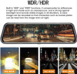 AZDOME 12" Smart Mirror Dash Camera 1080P FHD