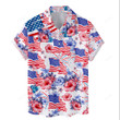 Flower American Flag Hawaiian Shirts for Men Women Patriotic Hawaiian Shirt