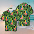 Parrots Hibiscus And Palm Leaves Hawaiian Shirt Mens Summer Short Sleeve Shirts Gifts