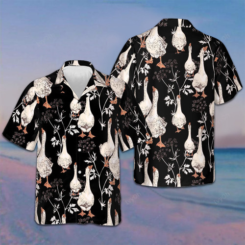 Gooses Hawaiian Shirt Mens Beach Shirts Button Up Present For Husband