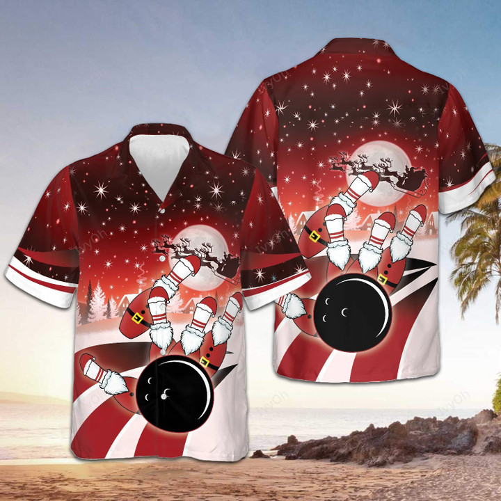 Bowling Christmas Hawaiian Shirt Xmas Related Bowling Christmas Gifts For Bowlers