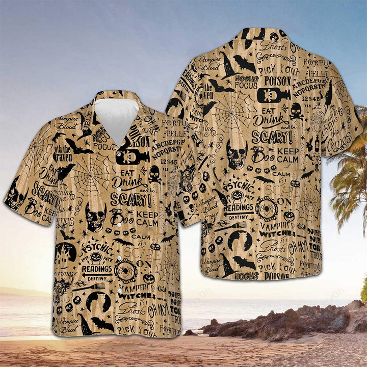 Halloween Ouija Hawaiian Shirt Mens Halloween Button Up Shirts Gifts For Boyfriend