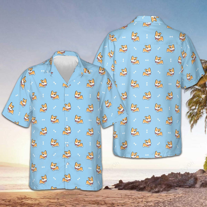 Puppy Corgi Hawaiian Shirt Cute Corgi Clothes For Humans Related Dog Lover Gifts