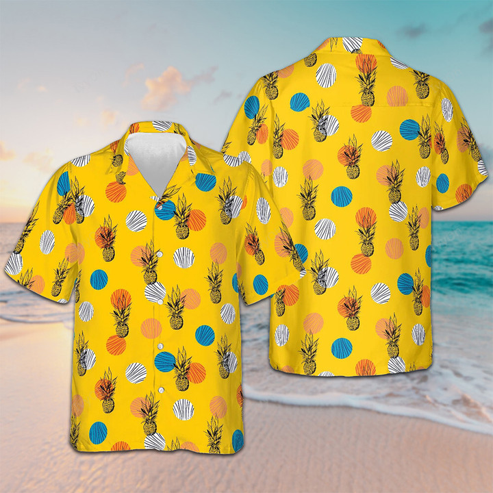 Pineapple Pattern Hawaiian Shirt Mens Button Up Shirts Summer Best Gift For Nephew