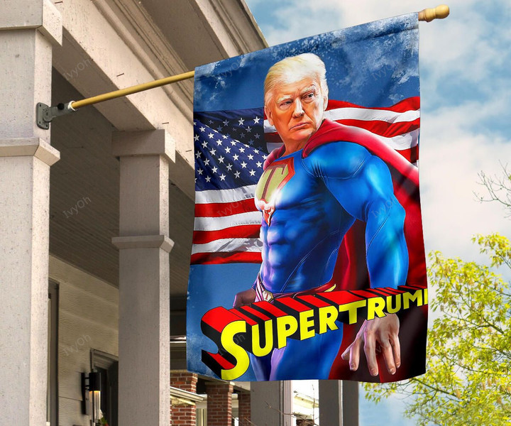 Trump Superman Flag Pro Donald Superhero US President Republican Funny Political Flag For Decor
