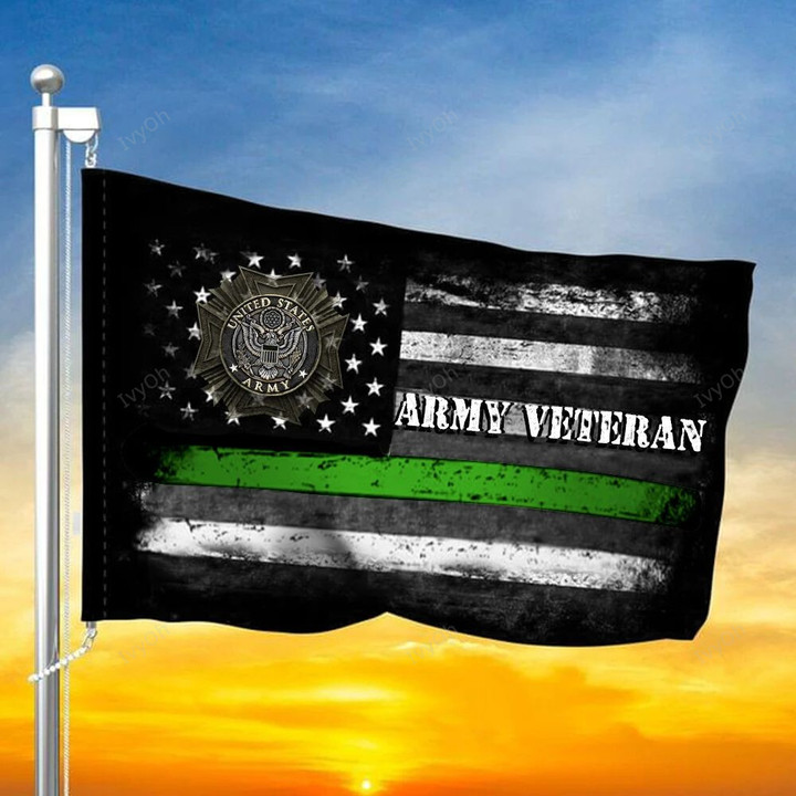 Army Veteran Flag Thin Green Line U.S Army Logo Best American Flag For House Patriot Gift