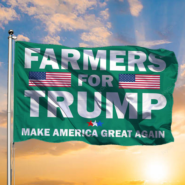 Farmers For Trump Flag 2024 Make America Great Again Donald Trump 2024 Supporters Merchandise