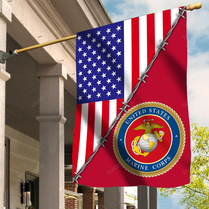United States Marine Corps Flag USMC Emblem USA Flag 4th Of July Outdoor Decorations
