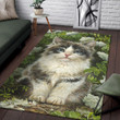 Persian Cat Rectangle Rug Gift For Cat Lover