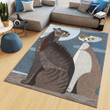 Couple Cats Rectangle Rug Gift For Cat Lover