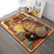 Somali Cat With Pattern Rectangle Rug Gift For Cat Lover