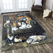 Cats With Chair Rectangle Rug Gift For Cat Lover, Living Room & Outdoor Area Rug