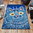 Cat Blue Rectangle Rug Gift For Cat Lover