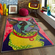 Dog With Red Collar Rectangle Rug Highlight For Home, Living Room & Outdoor Area Rug