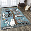 Cat On Tree Branches Rectangle Rug Gift For Cat Lover