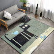 Cat With Bird Rectangle Rug Gift For Cat Lover, Living Room & Outdoor Area Rug