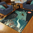 Moon And Dog Rectangle Rug Highlight For Home, Living Room & Outdoor Area Rug