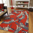 Cat Jumping Red Rectangle Rug Gift For Cat Lover