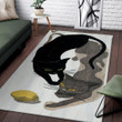 Playing Cat Rectangle Rug Gift For Cat Lover