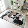 Cats With Shadows Rectangle Rug Gift For Cat Lover