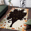 Black Cats Fall Rectangle Rug Gift For Cat Lover
