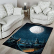 Alone Cat At Night Rectangle Rug Gift For Cat Lover, Living Room & Outdoor Area Rug