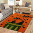 Hungry Cat Orange Rectangle Rug Gift For Cat Lover, Living Room & Outdoor Area Rug